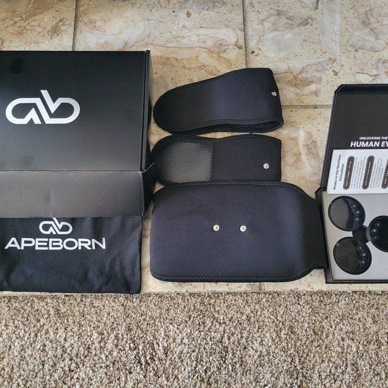 APE BORN EMS Abs Stimulator Ultimate Abs Trainer - Muscle Toner for Abdomen, Arms, Legs - Home Gym Fitness Gear