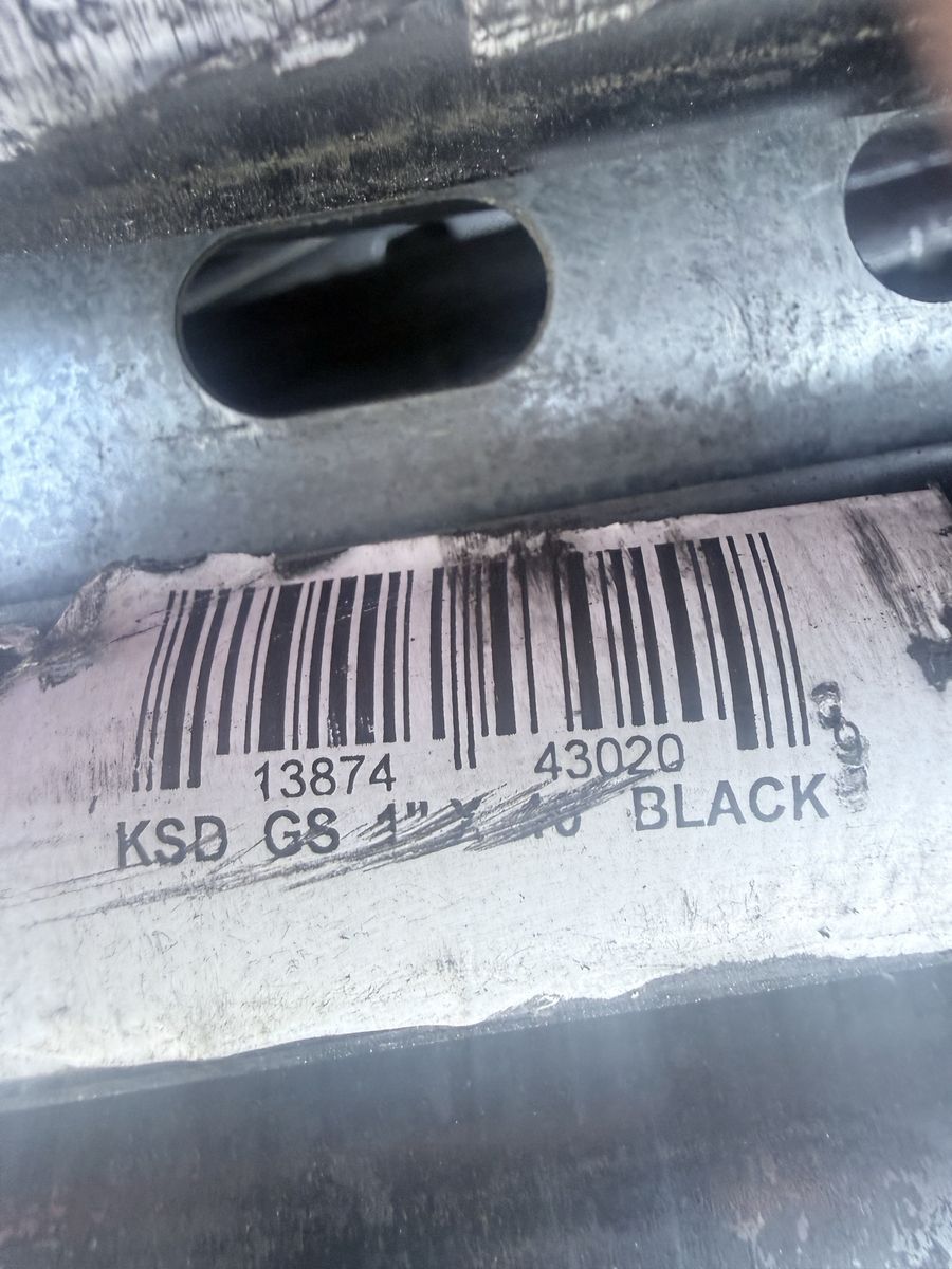 1”x20’ black galvanized pipe