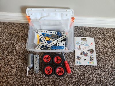 TECH Science 113-Piece Electric Power Motor STEM Building Kit - Ages 5+