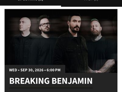 1 Breaking Benjamin GA Lawn Ticket