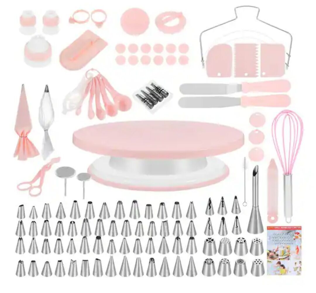 64 PIECE STAINLESS STEEL CAKE DECORATING KIT