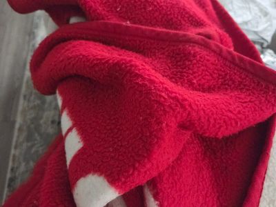 Red and White Fleece Blanket - Soft & Warm Throw utah stadium blanket