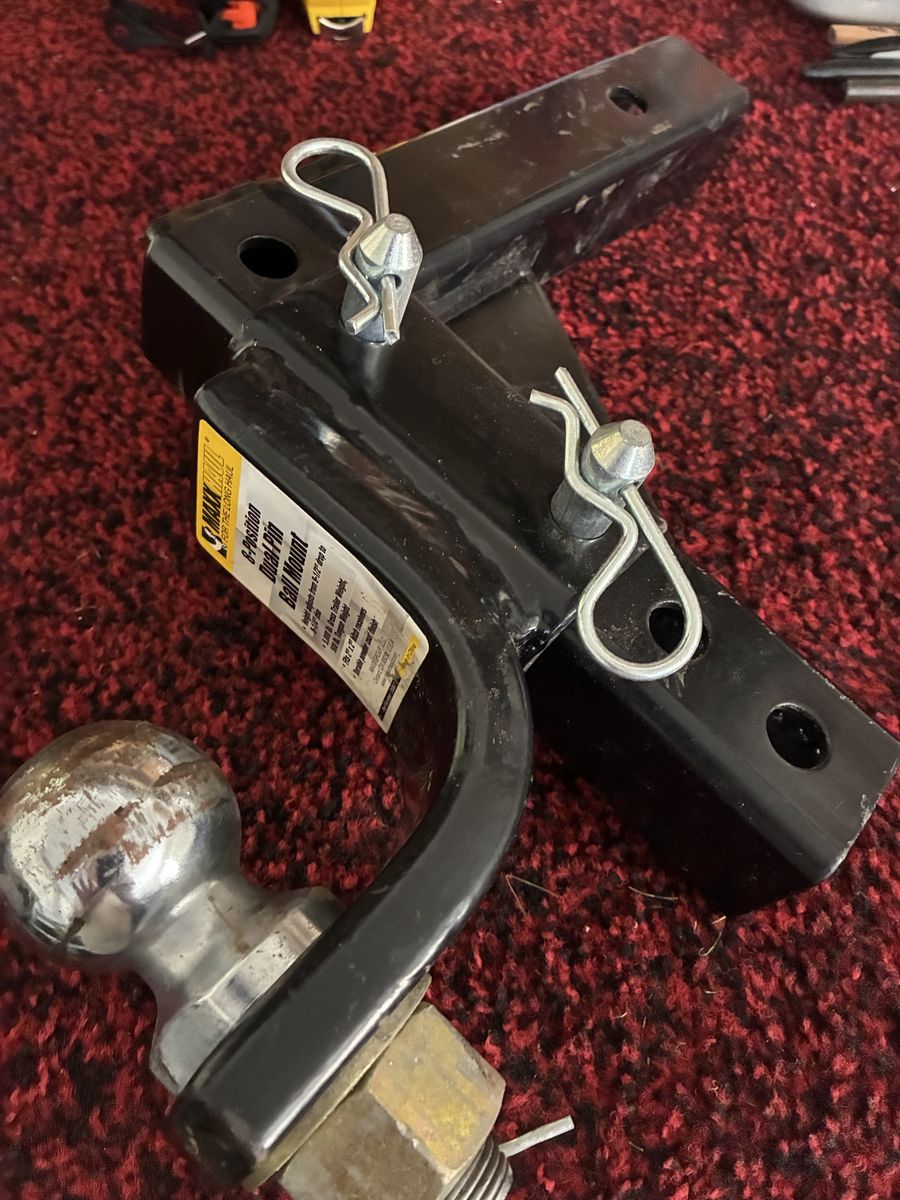 MaxxHaul 8-Position Dual-Pin Adjustable Trailer Hitch Ball Mount