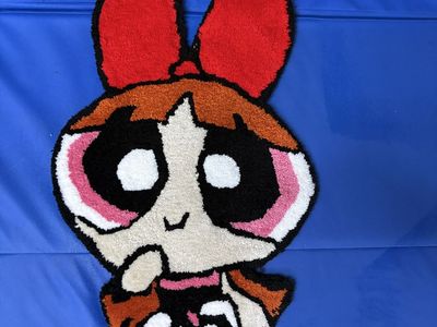 Handmade Blossom Powerpuff Girls Tufted Wall Art/Rug