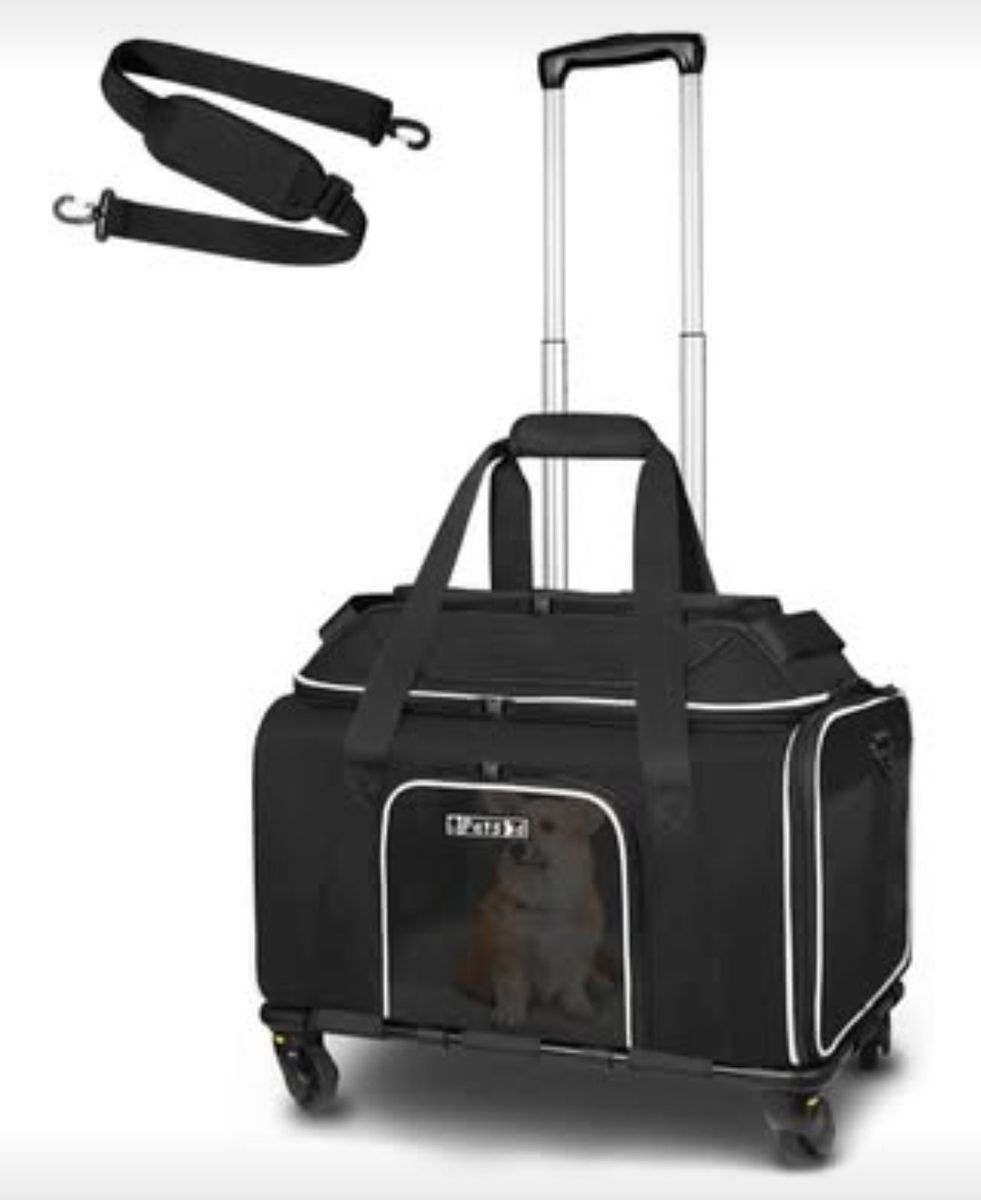 Top-Expandable Pet Carrier with Wheels 18"x13"x9.5"