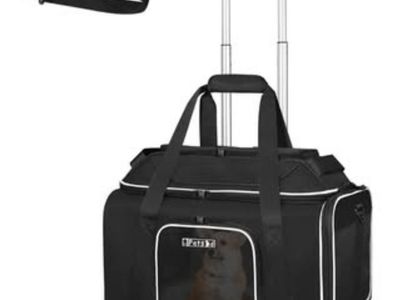 Top-Expandable Pet Carrier with Wheels 18"x13"x9.5"