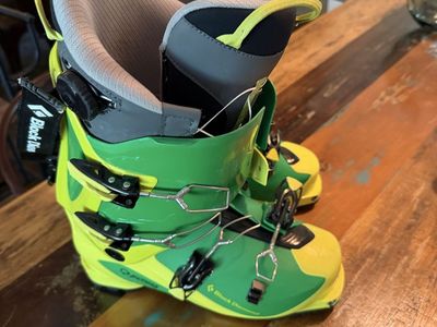 Black Diamond Factor MX 130 AT Ski Boots Green/Yellow Ski Touring Alpine US M 14.5