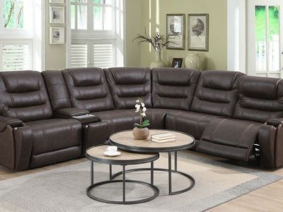 BRAND NEW! Power Motion Brown Sectional