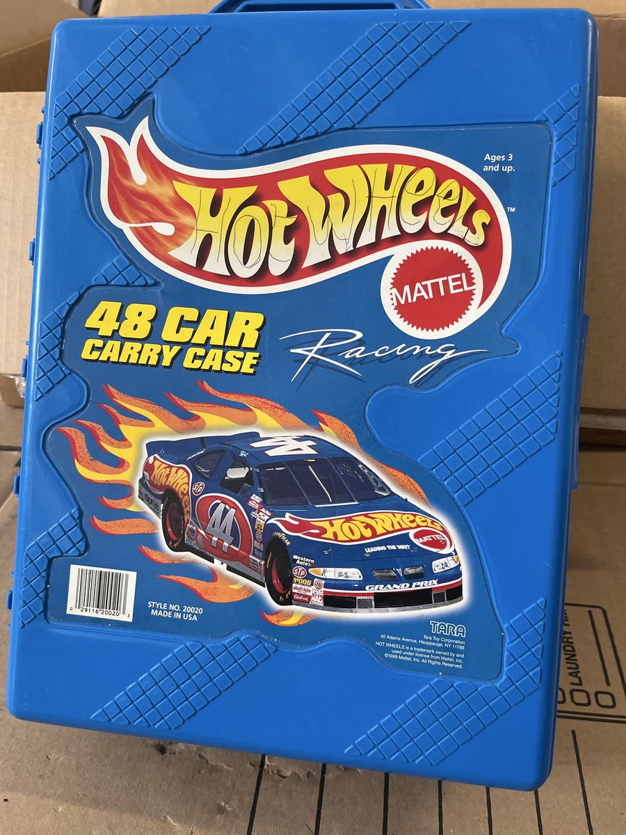 Hot Wheels Mattel Blue 48 Car Carry Case Vintage Racing Collectible Storage Organizer