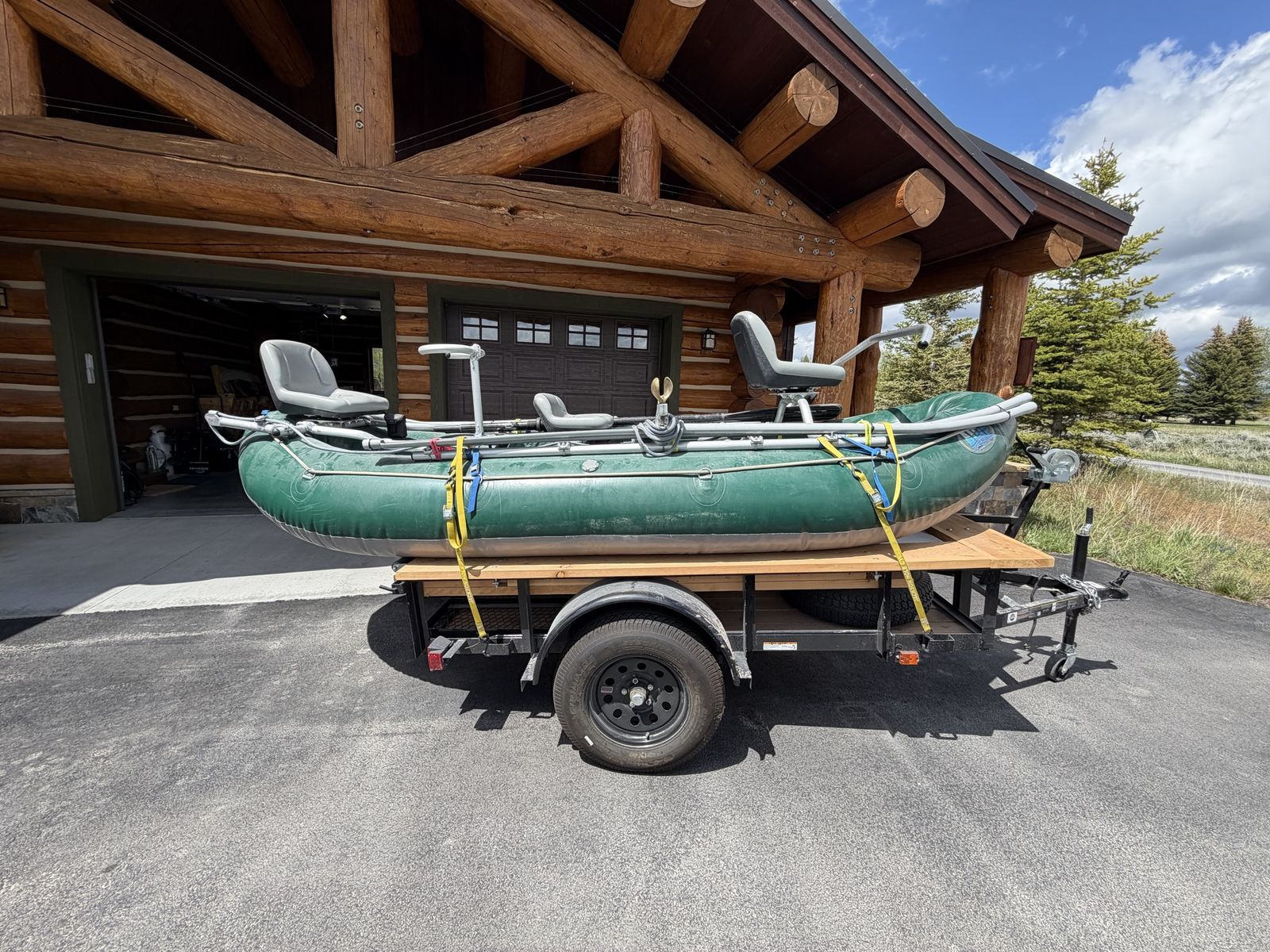 Aire SuperPuma with fishing frame and trailer