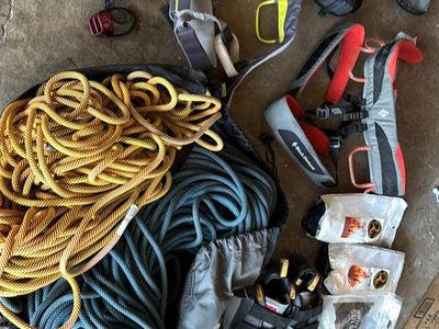 Black Diamond Climbing Gear Lot: Harnesses, Ropes, Shoes & Accessories - Used