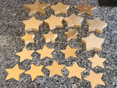 Wood Gold Stars