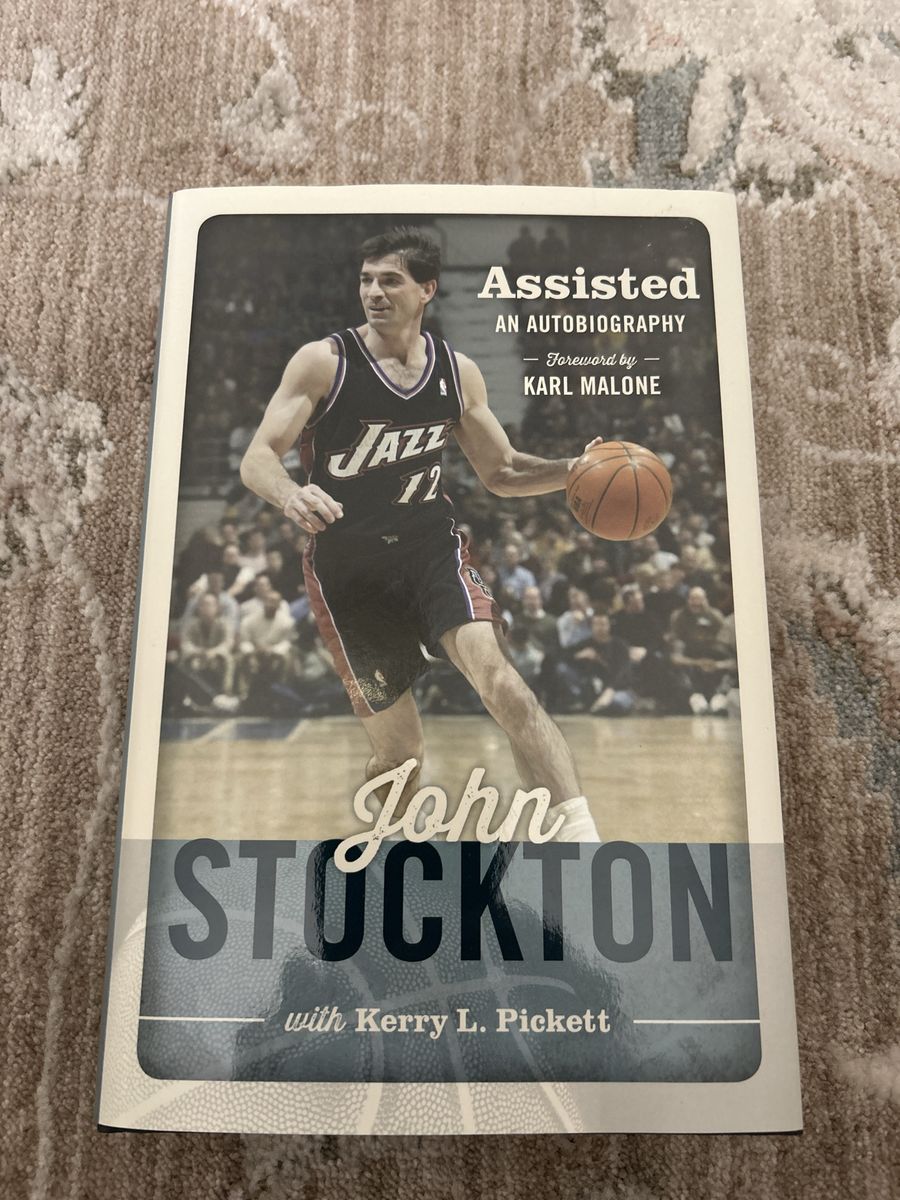 UTAH JAZZ NBA - Assisted: An Autobiography by John Stockton with Kerry L. Pickett Hardcover Book - Brand New, New Read - Mint