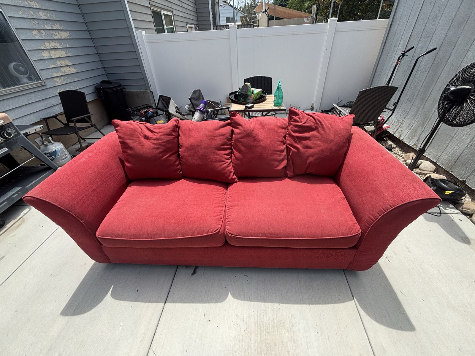 Red couch, $50 obo