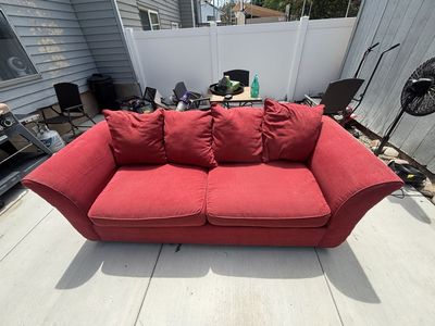 Red couch, $50 obo