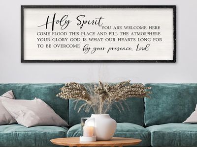 40" x 15" Black Framed Holy Spirit You are Welcome Here Wall Decor