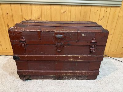 Antique Wooden Steamer Trunk