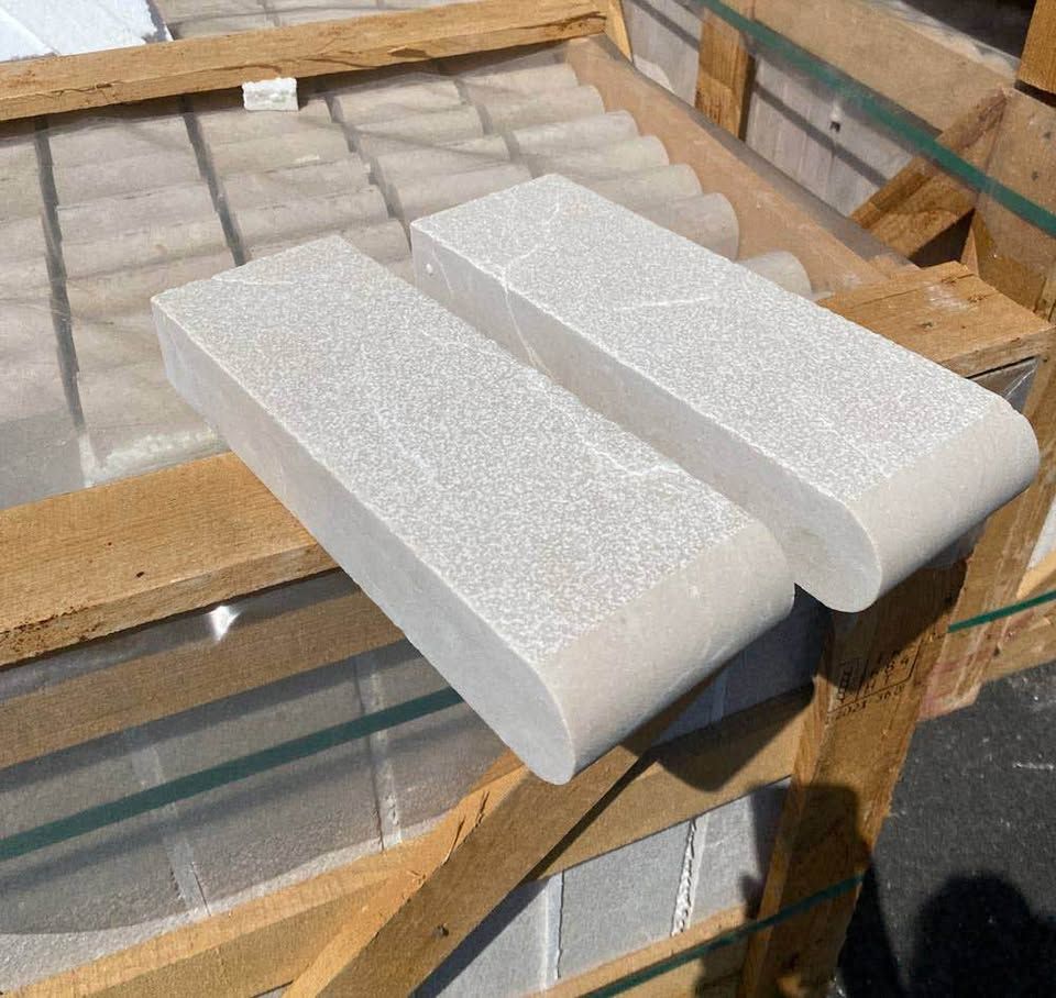 Antalya Cream Marble Bullnose Pool Coping 12" x 12" x 1.25" – $16.11 Each