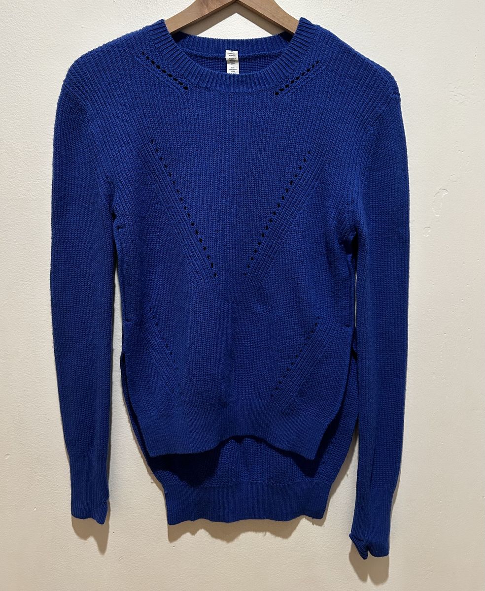 Lululemon Seva 100% Merino Wool Blue Sweater 4