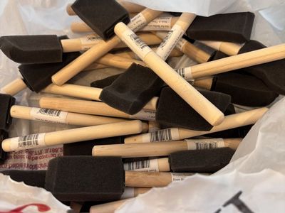 Bag of foam crafting paint brushes