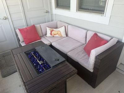 Wicker Patio Set With Fireplace Table