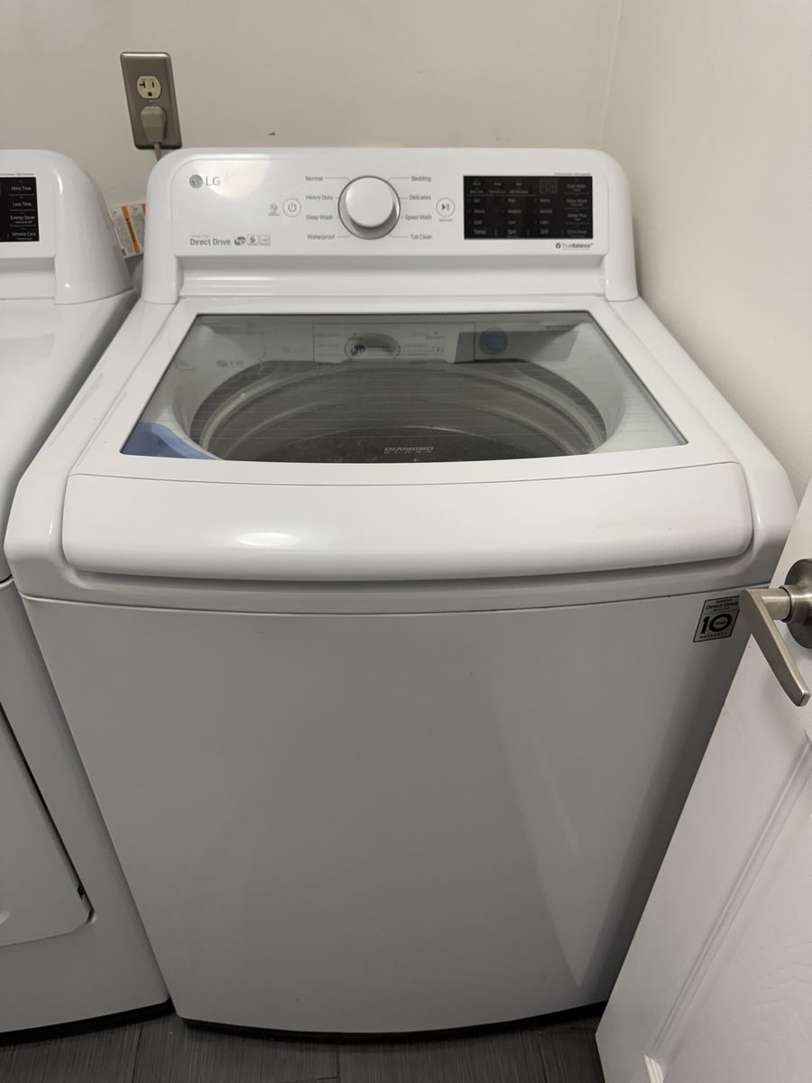 LG Direct Drive Top Load Washer - White, Large Capacity, Multiple Wash Cycles