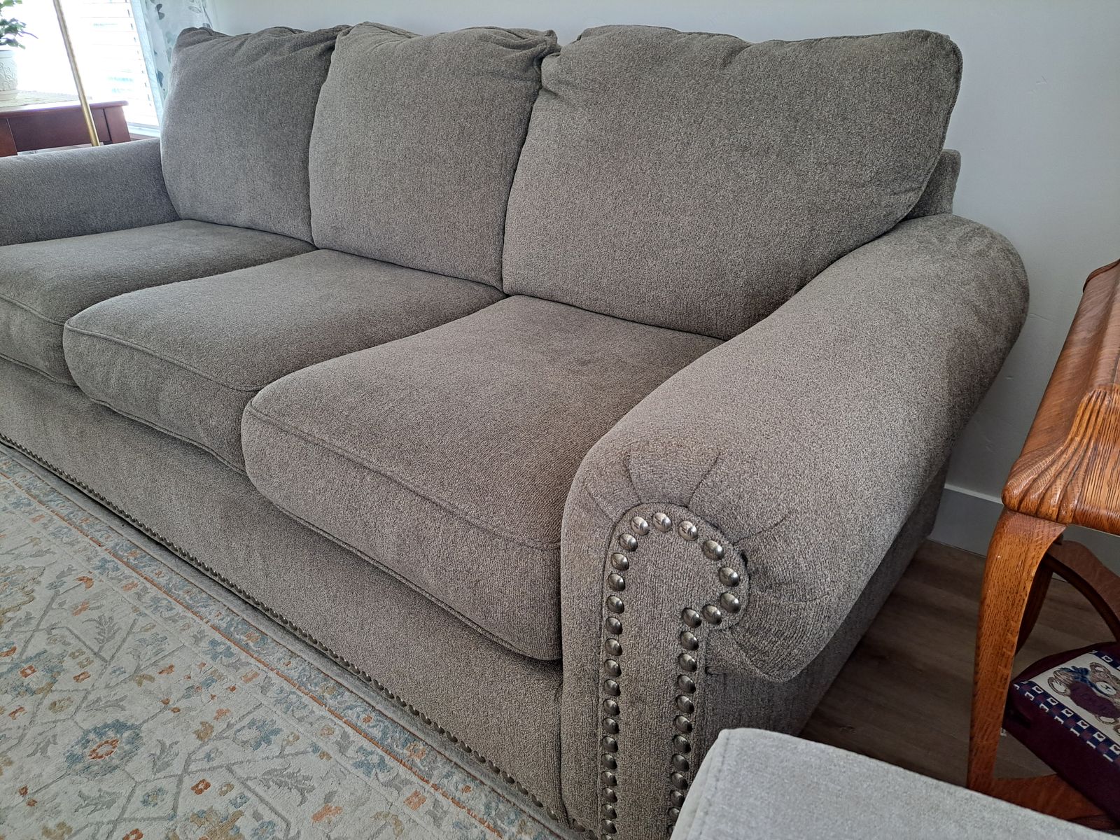 Sofa and loveseat in fair to good condition. 