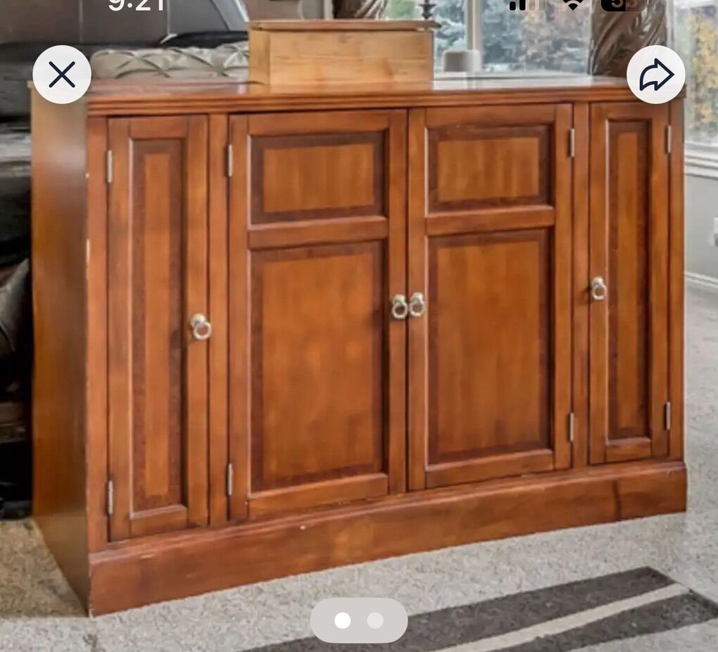 TV lift cabinet Woth Glass Shelves