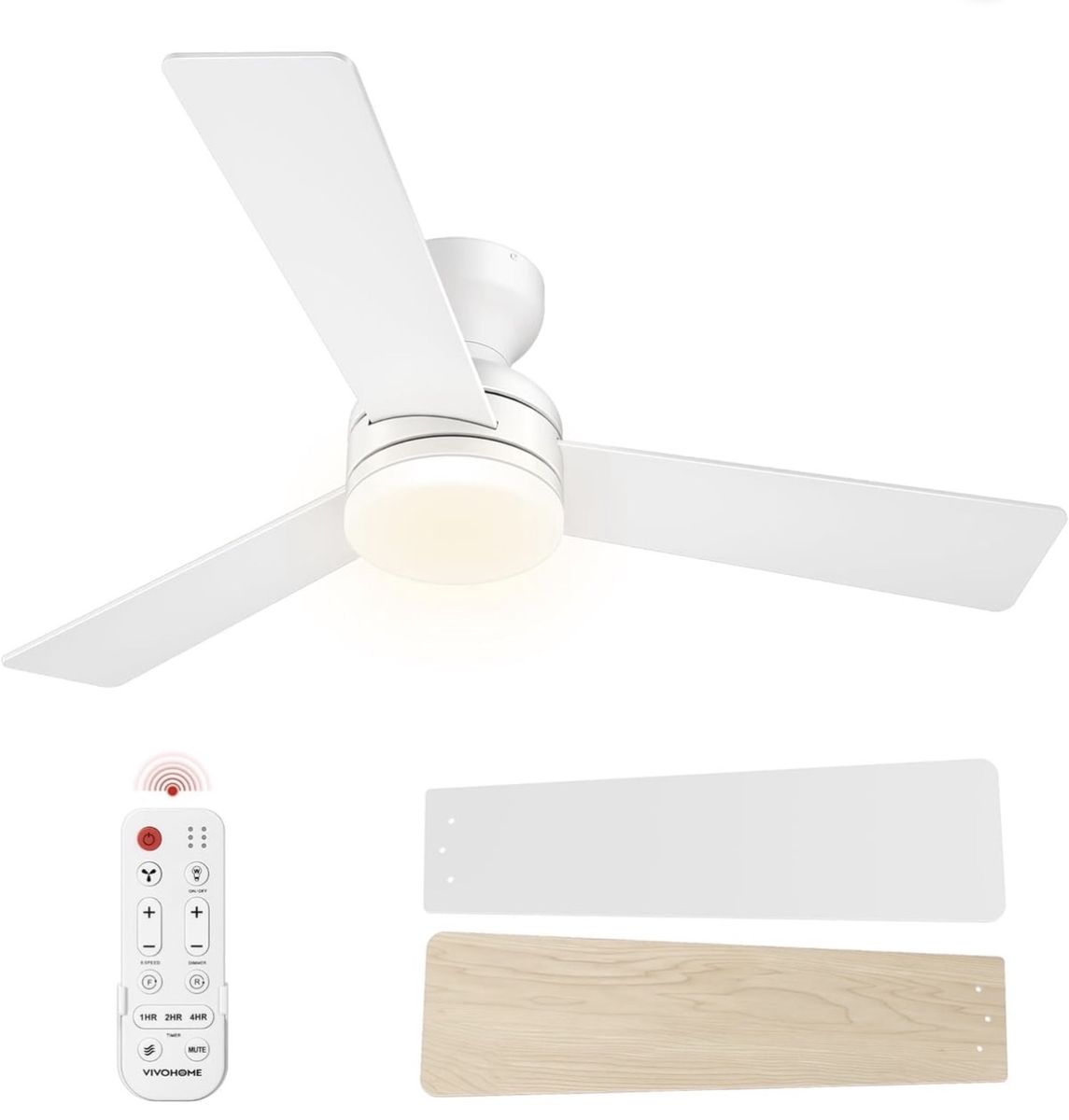 VIVOHOME 42" Ceiling Fan in white with Light, Remote Control, and reversible blades (2 available/$25 ea)