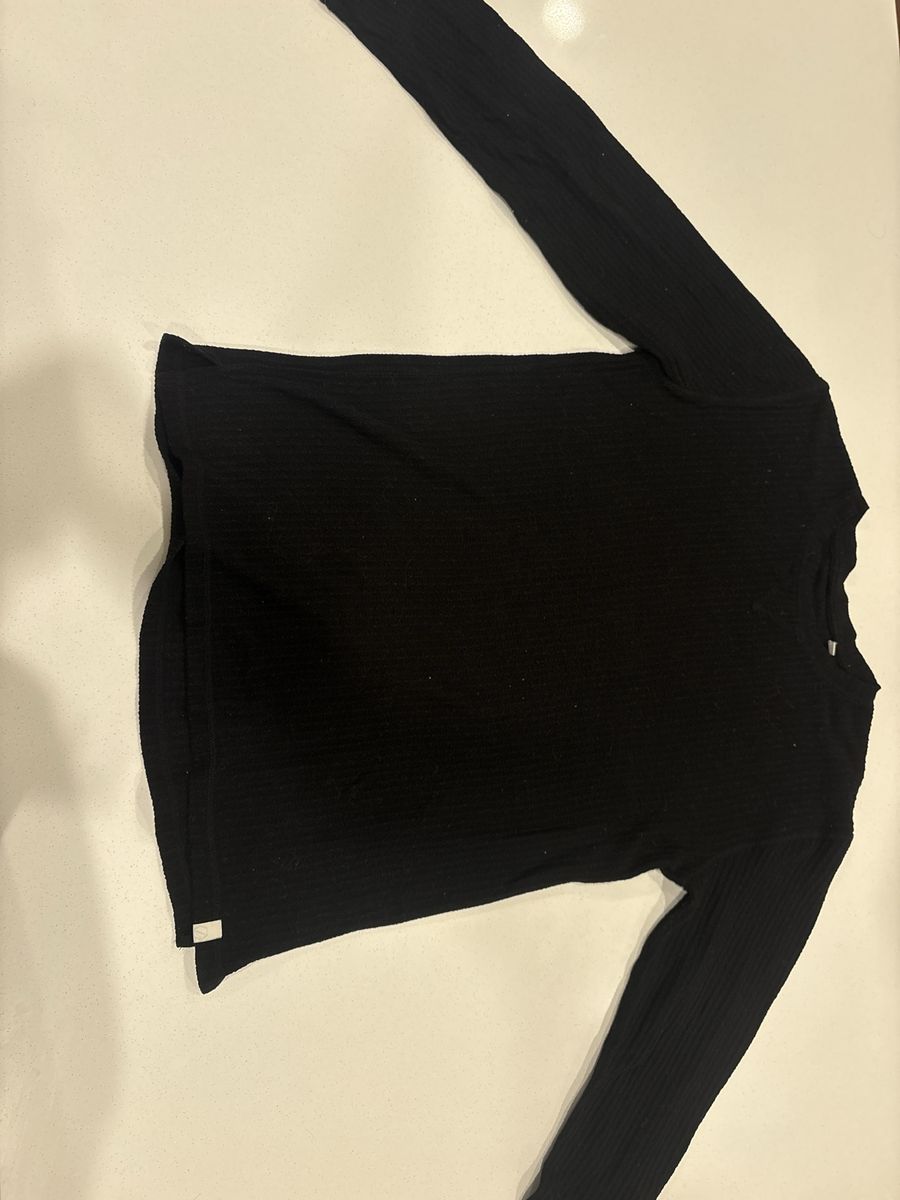 Standard Cloth Men's Black Thermal Long Sleeve Knit Shirt - Size L