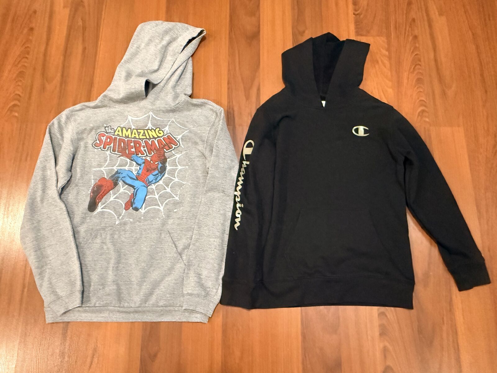 Boys Size 14/16 Large Two Hoodies Spiderman and Champion