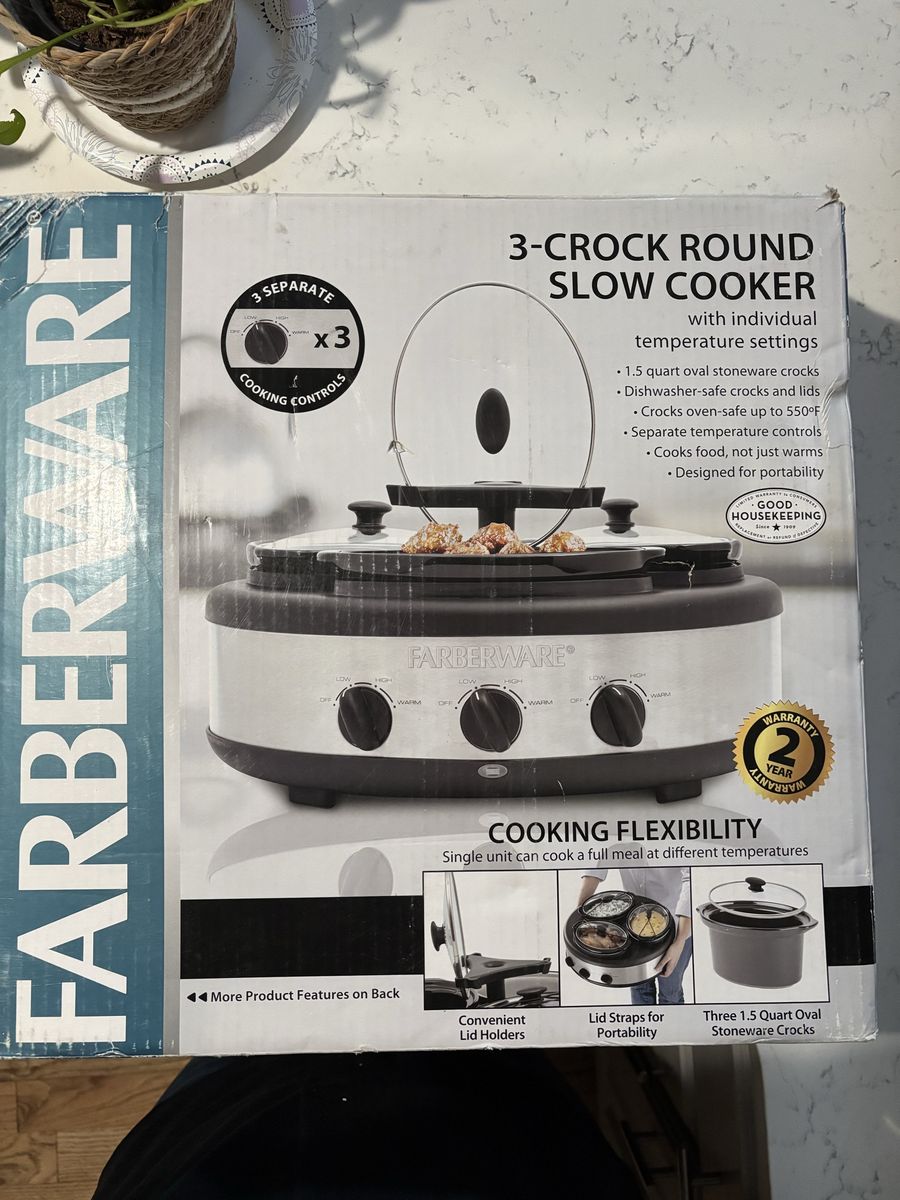 FarberWare 3-Crock Slow Cooker