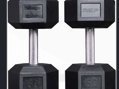 Rep Fitness 60 Pound Pair Hex Dumbbells