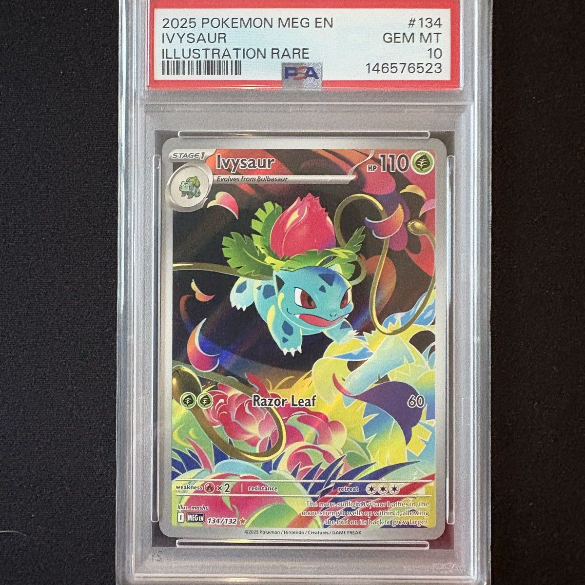 2025 Pokemon Ivysaur Illustration Rare 134 PSA 10
