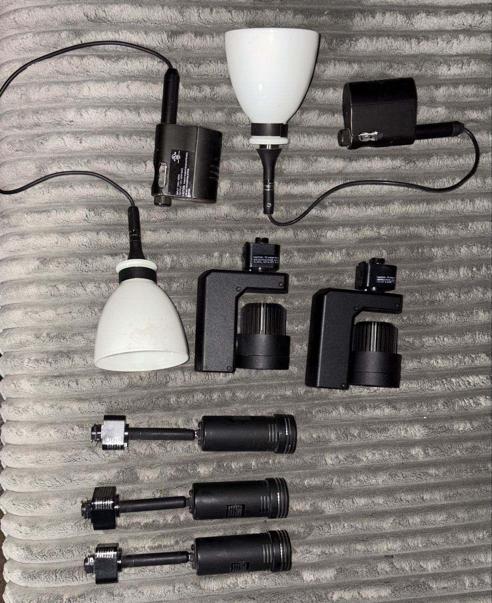 Camera Photo Studio Equipment Kit, Various Lights, Clamps, and Power Supplies