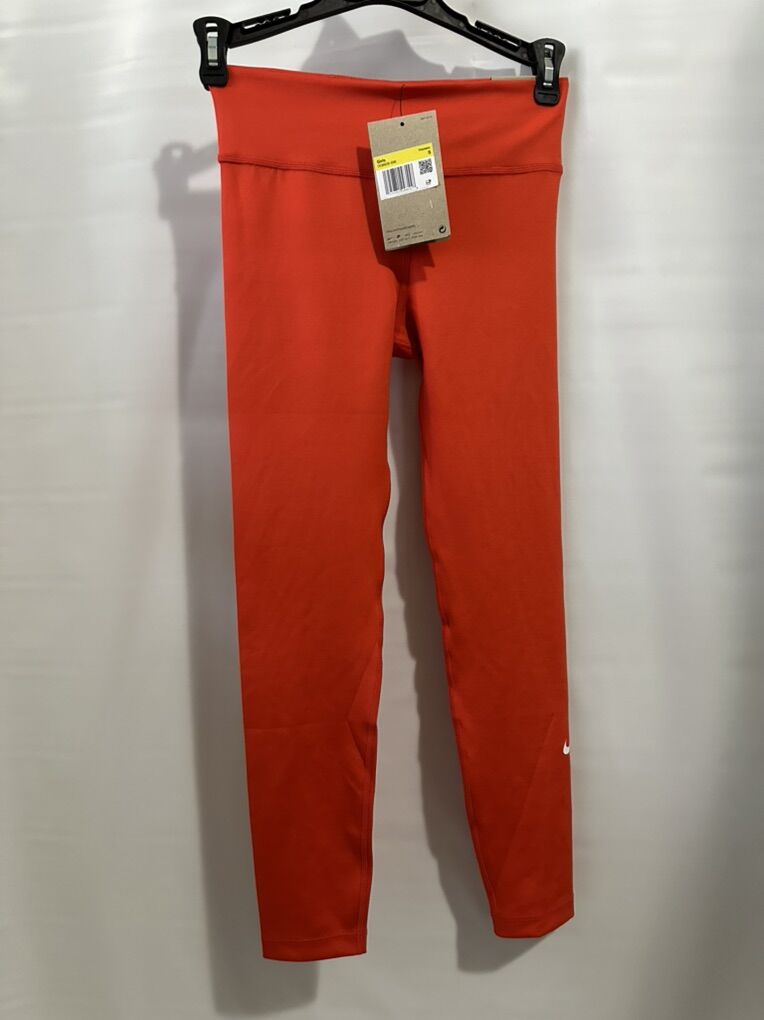 New Nike One Girls Leggings Sz S Orange