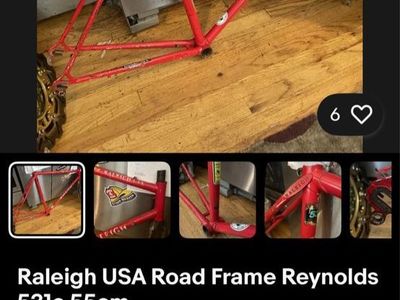 1970s 60cm Raleigh Grand Prix Reynolds 531 Frame