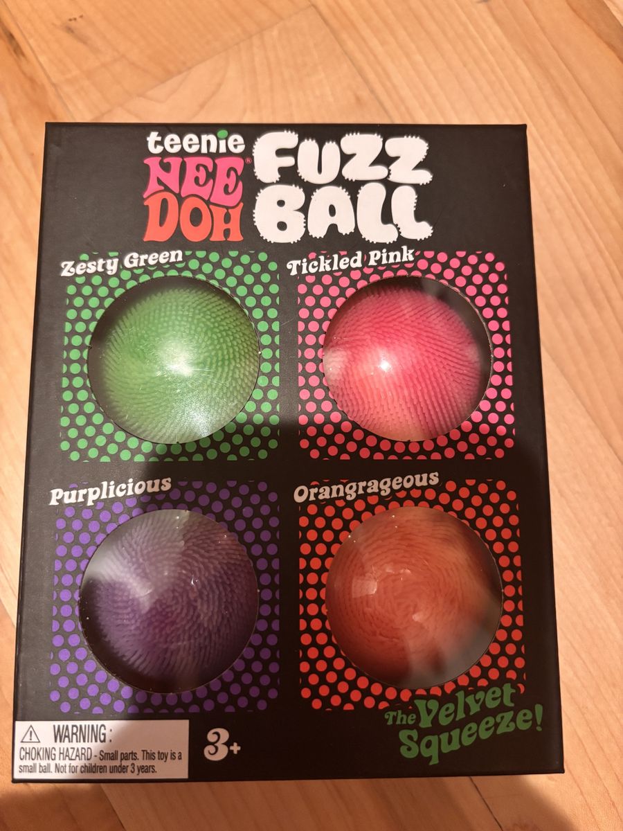 Teenie NeeDoh Fuzz Ball Velvet Squeeze Toy Set