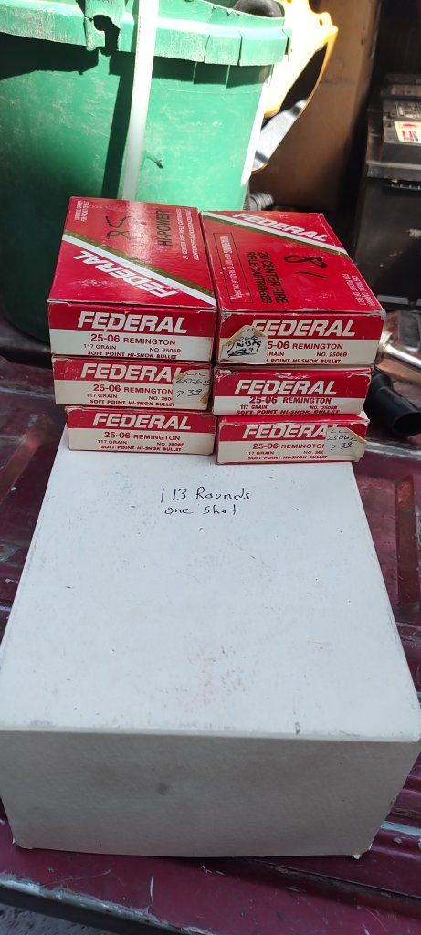 Federal Hi-Power 25-06 Remington 117  Ammo Boxes & Brass - 113 Rounds