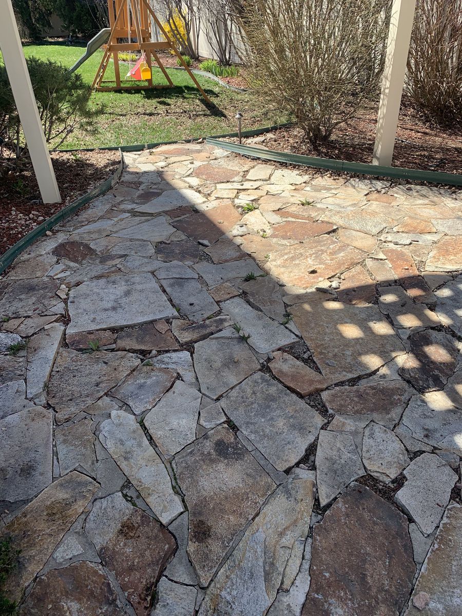 Flat rock slabs for walkways or patio's.