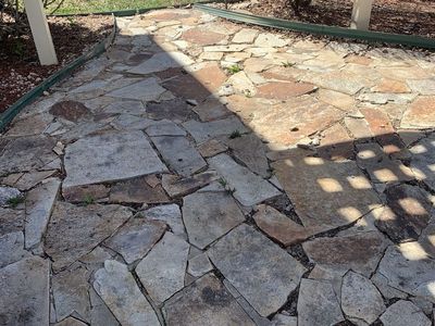 Flat rock slabs for walkways or patio's.