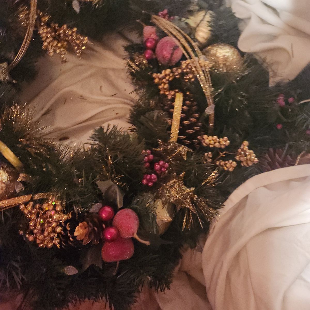 Christmas wreth with lights