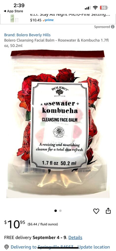 New Sealed Bolero Rosewater & Kombucha Face Balm