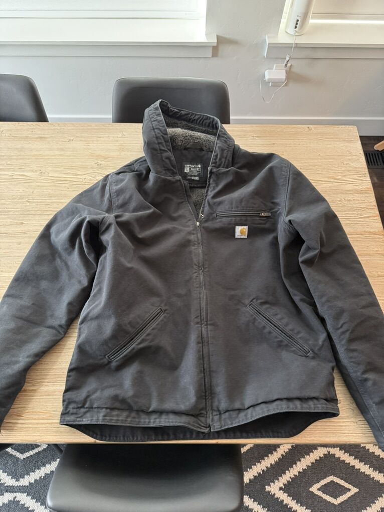 Carhartt Jacket Sherpa Lined Black Large Tall