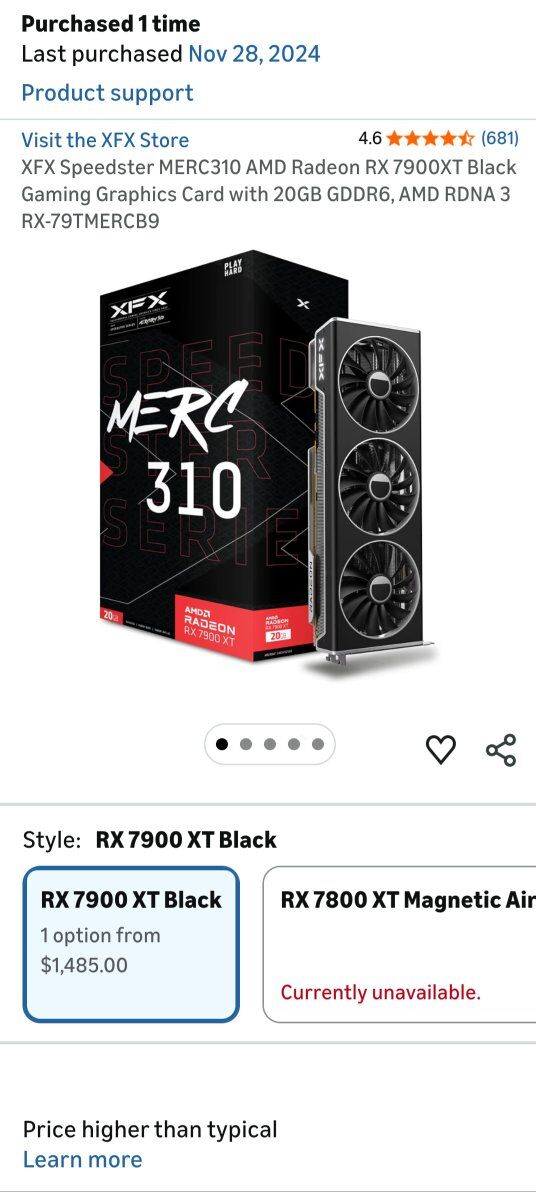 AMD Radeon RX7900XT Graphics Card