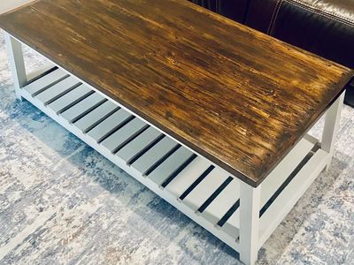 Hand-Refinished Solid Wood Farmhouse Coffee Table