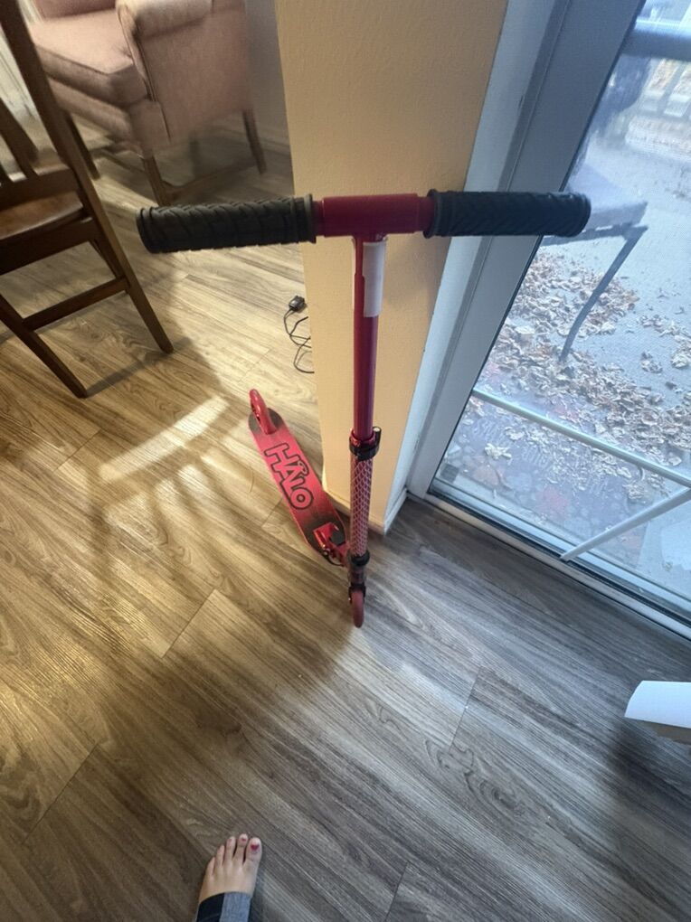 2 metal scooters
