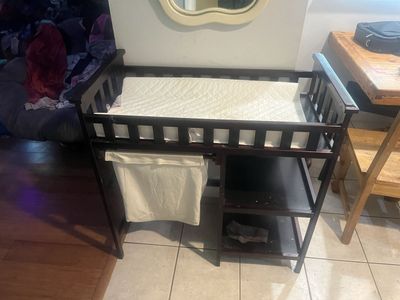 Baby changing table mattress hamper