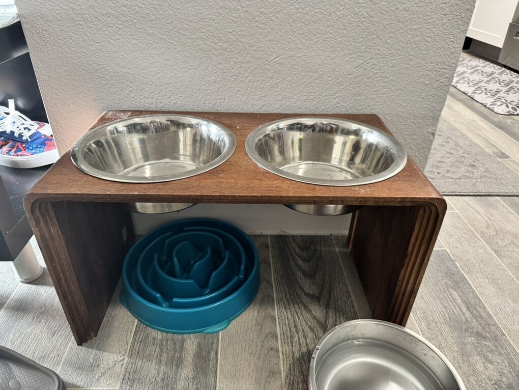Dog Feeding Station And Bowls