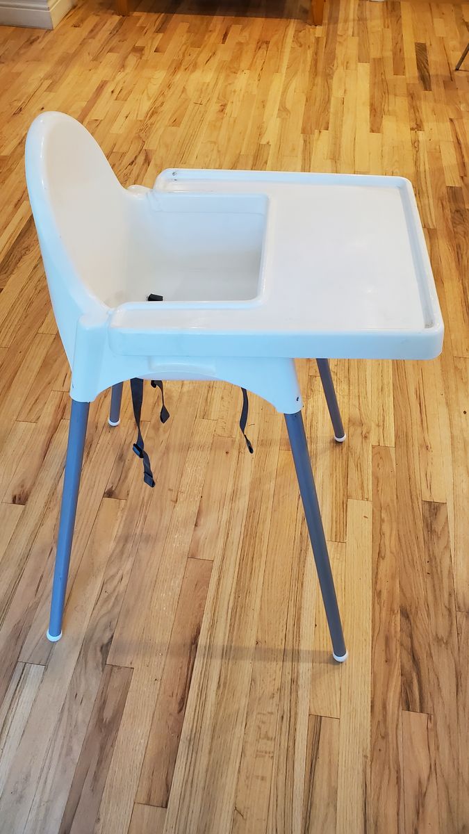 IKEA Antilop High Chair with Tray & Safety Belt - White/Silver